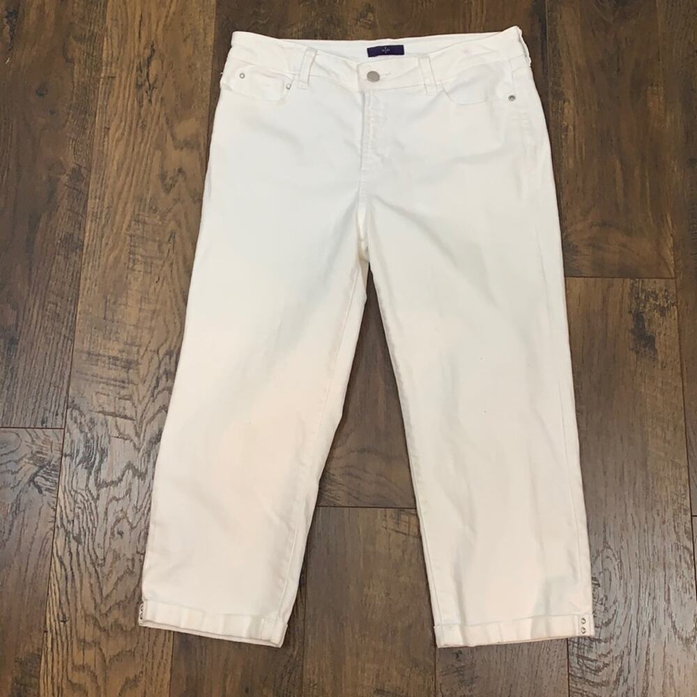 NYDJ White Cropped Lift Tuck Technology Jeans